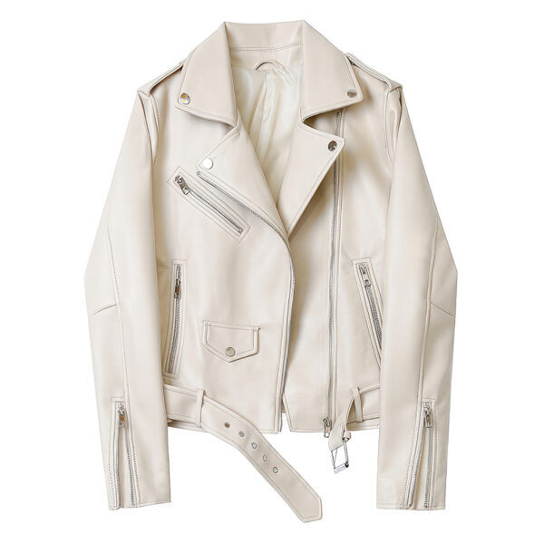 Beige Sheepskin Biker